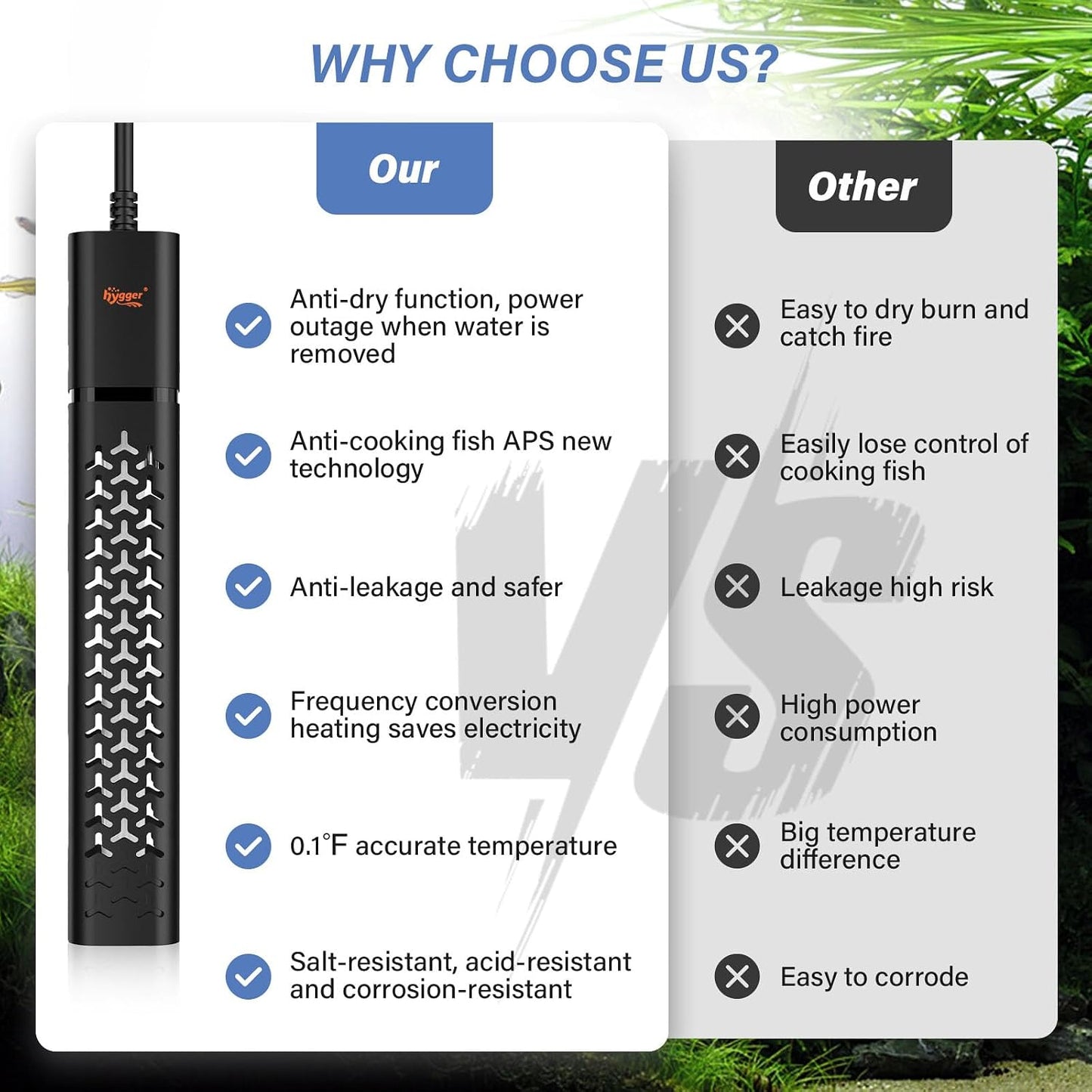 Installation guide for Hygger aquarium heater in fish tank