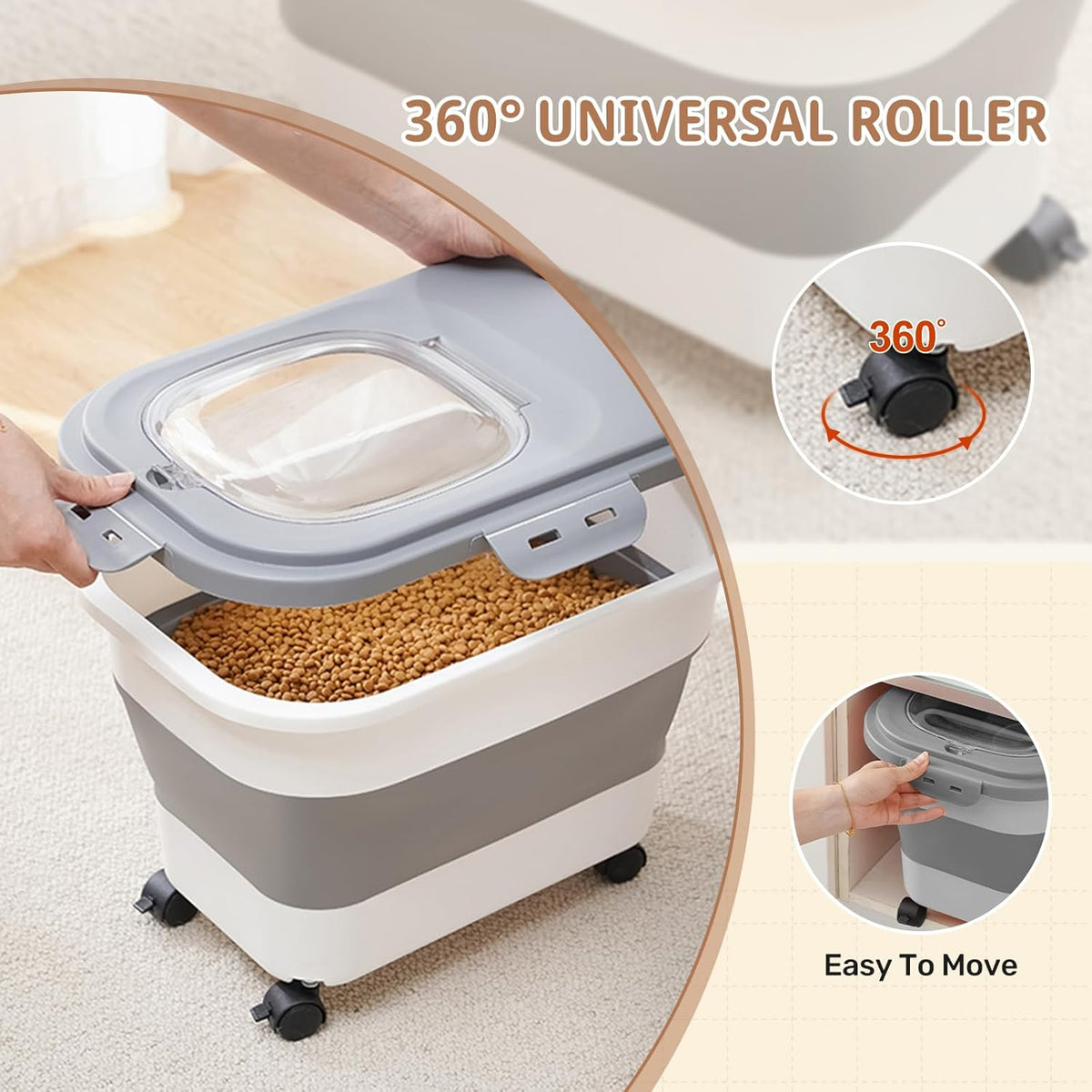 Sewiu airtight food bin with lid detail