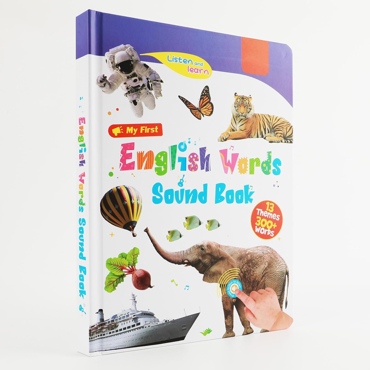 Eolythra First English Words Sound Book front cover with interactive buttons