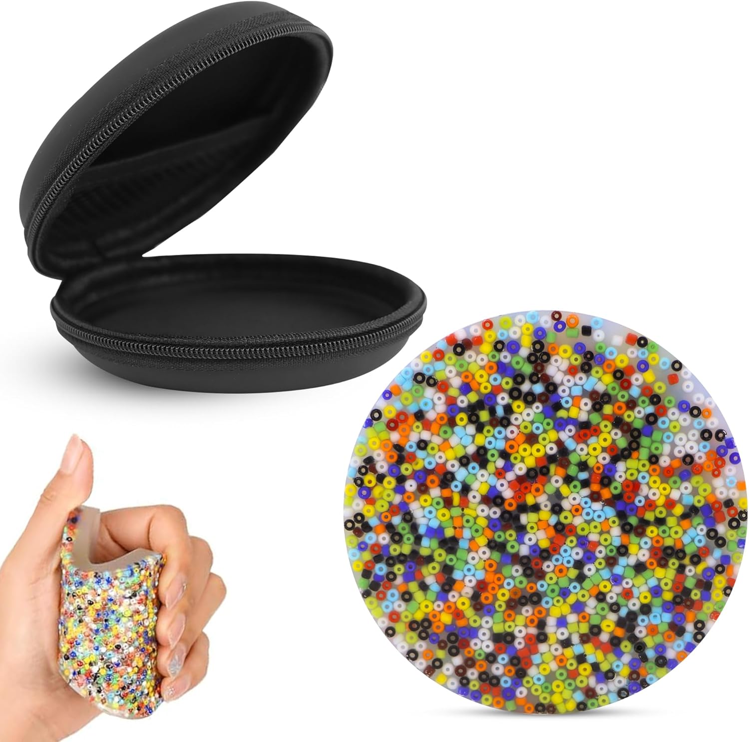RadBizz Picky Pad front view showing multicolor circular silicone texture with embedded beads