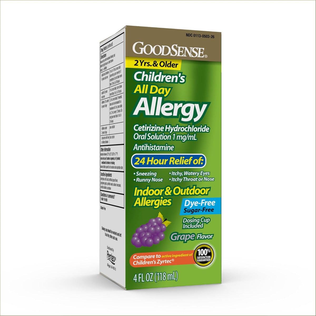 GoodSense Children's All Day Allergy bottle front view indoor allergy relief