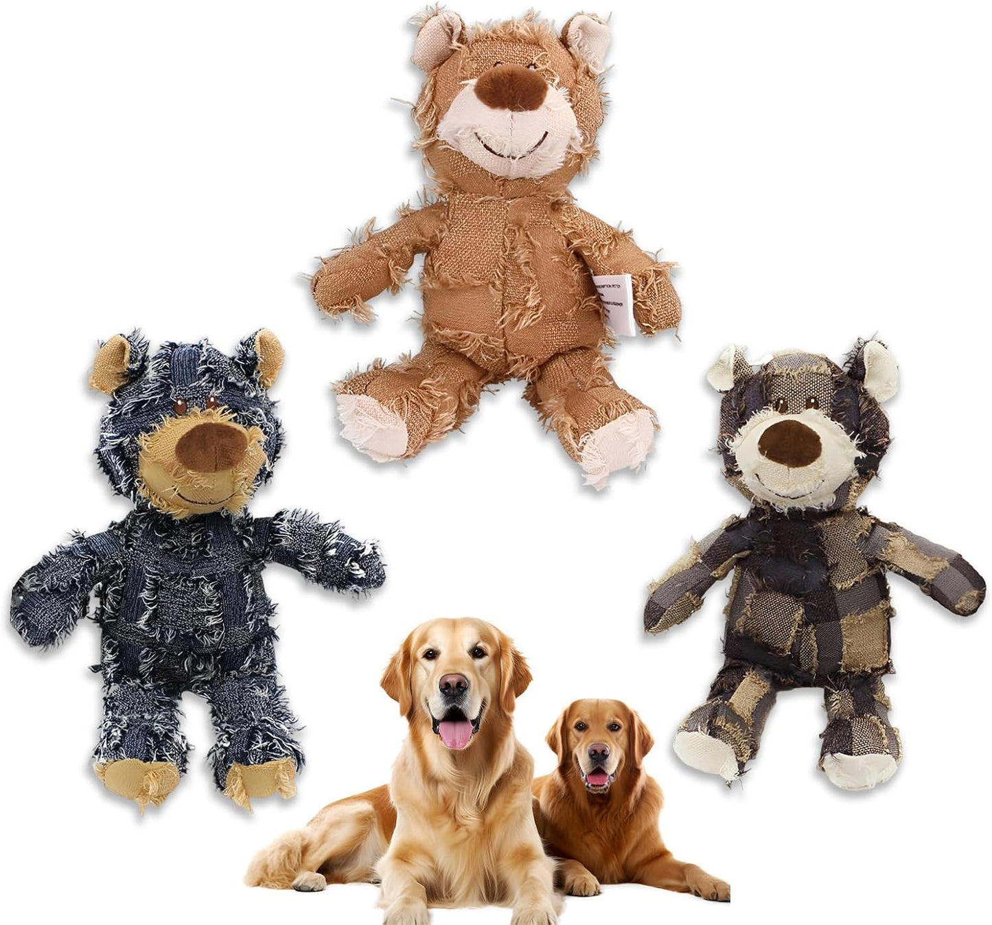 MAXBECK Dog Companion for Heavy Chewers- Indestructible Robust Bear Dog Toy, Resistant Squeaky Dog Toys for Heavy Chewers, Unbreakable Stuffed Plush Dog Toys for Aggressive Chewers (A-Navy) - Image 13
