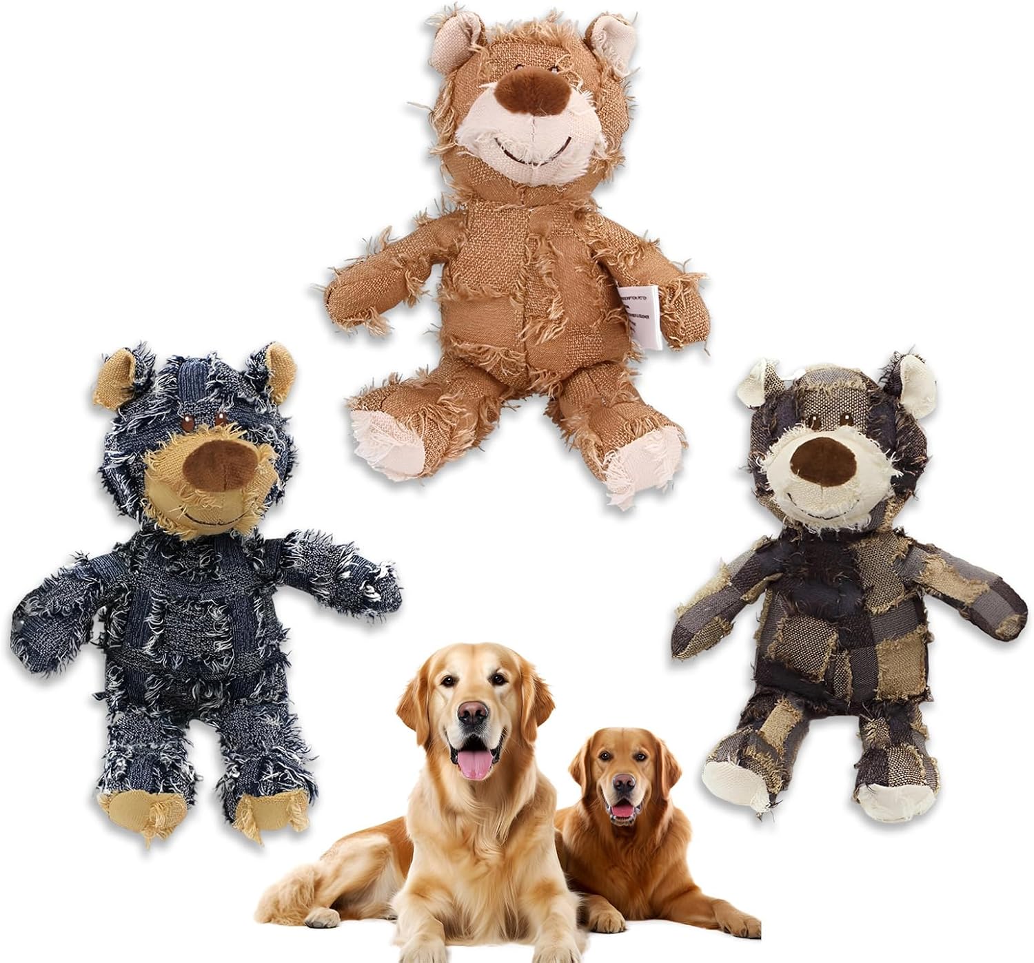 MAXBECK Dog Companion for Heavy Chewers- Indestructible Robust Bear Dog Toy, Resistant Squeaky Dog Toys for Heavy Chewers, Unbreakable Stuffed Plush Dog Toys for Aggressive Chewers (A-Navy) - Image 13