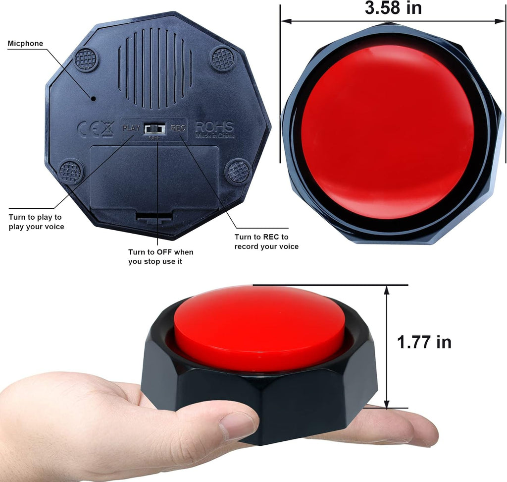 Packaging layout of the ANLIKY dog training buttons kit with built in microphone.