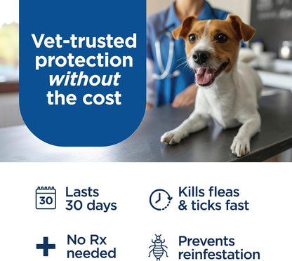 TevraPet FirstAct Plus three month supply flea drops for medium breeds side packaging