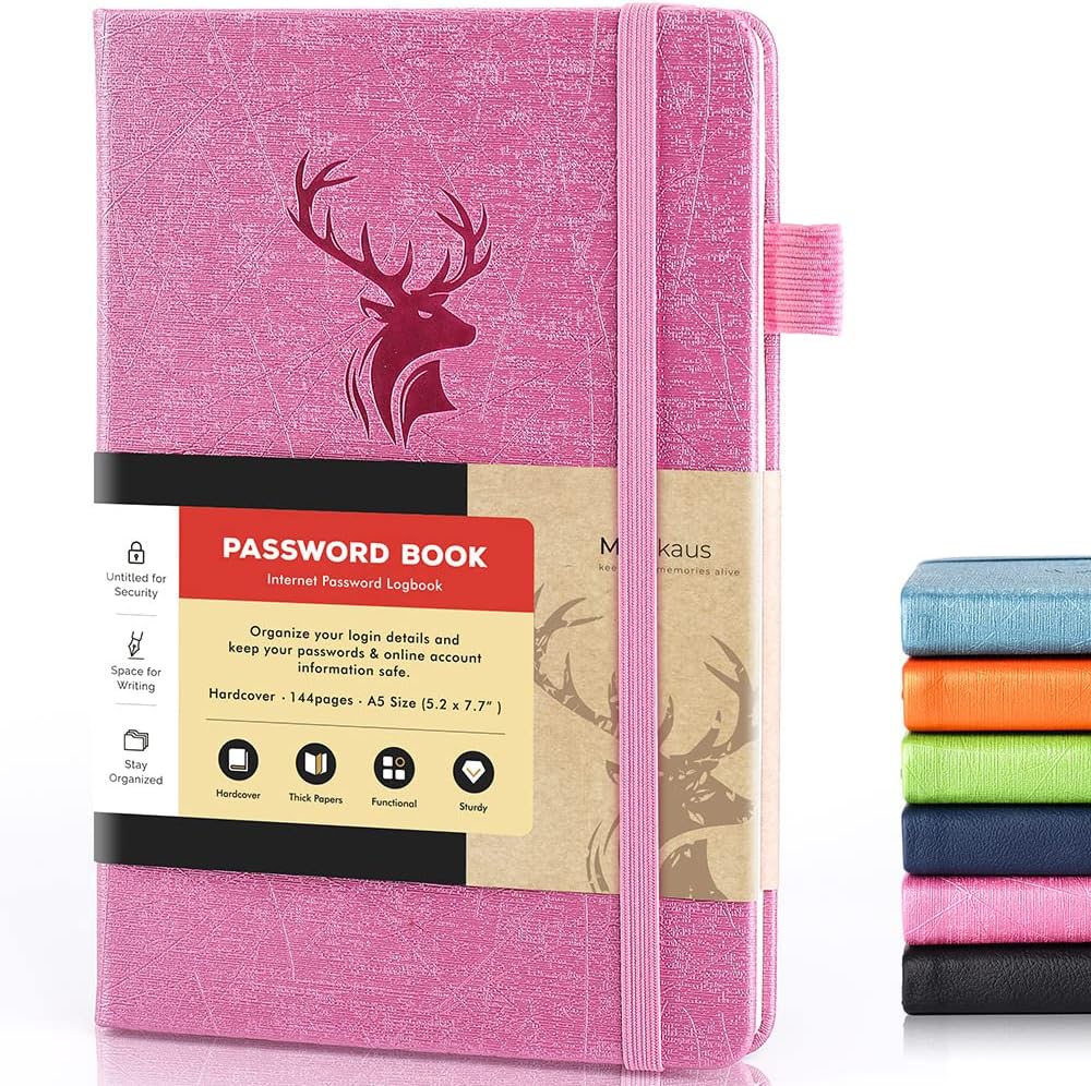 molekaus Password Book with Alphabetical Tabs Small Password Keeper with Extra Password Space to Change Password. Password Notebook for Home or Office for Internet Log In, 6.1 * 3.7in Orange - Image 12