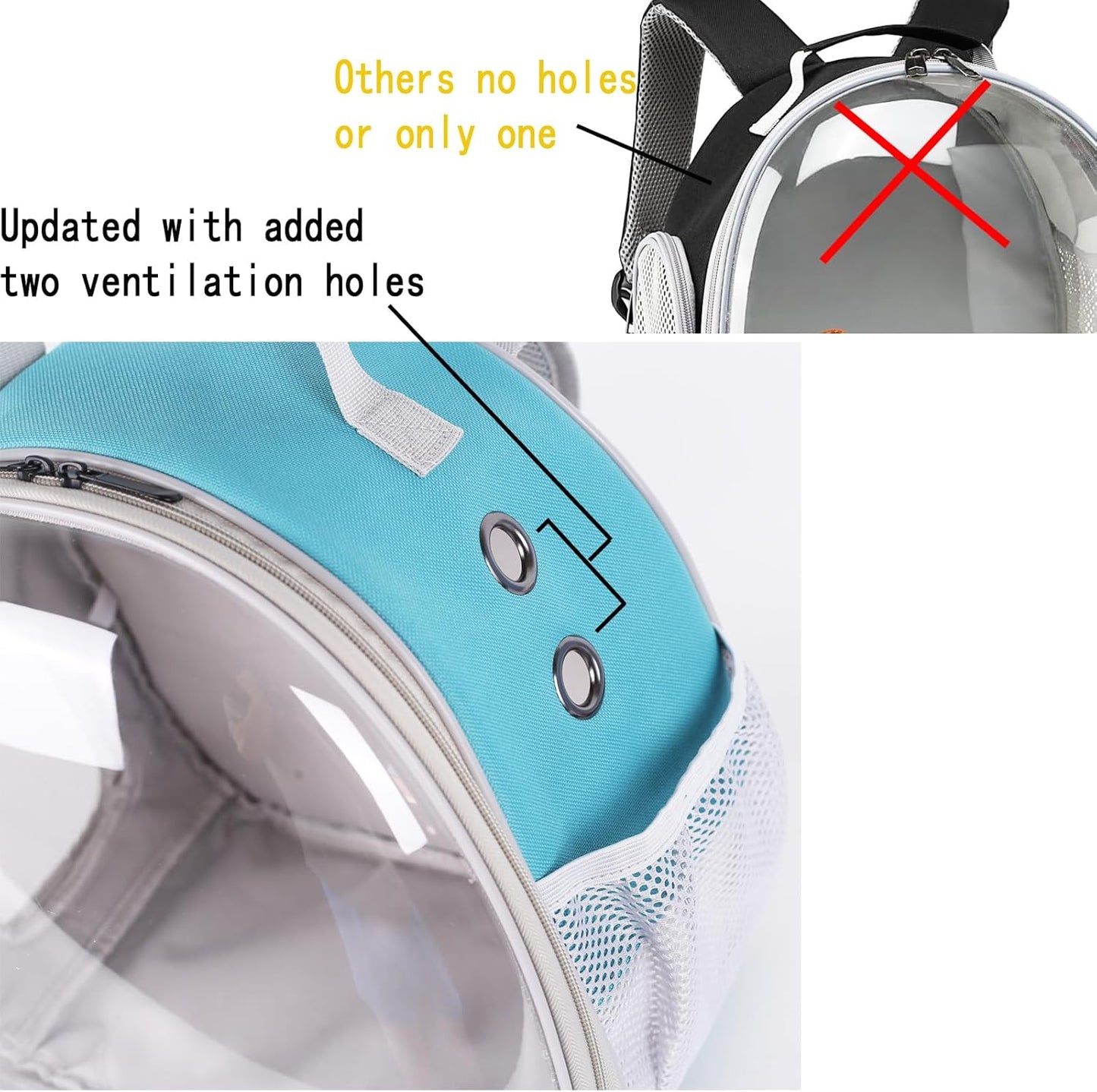 Bearded Dragon Backpack Carrier,Reptile Portable Backpack Carrier with Small Backpack Harness Leash Set,Space Capsule Clear Bubble Window Travel Backpack for Lizard Travel,Guinea Pig,Rabbit - Image 4