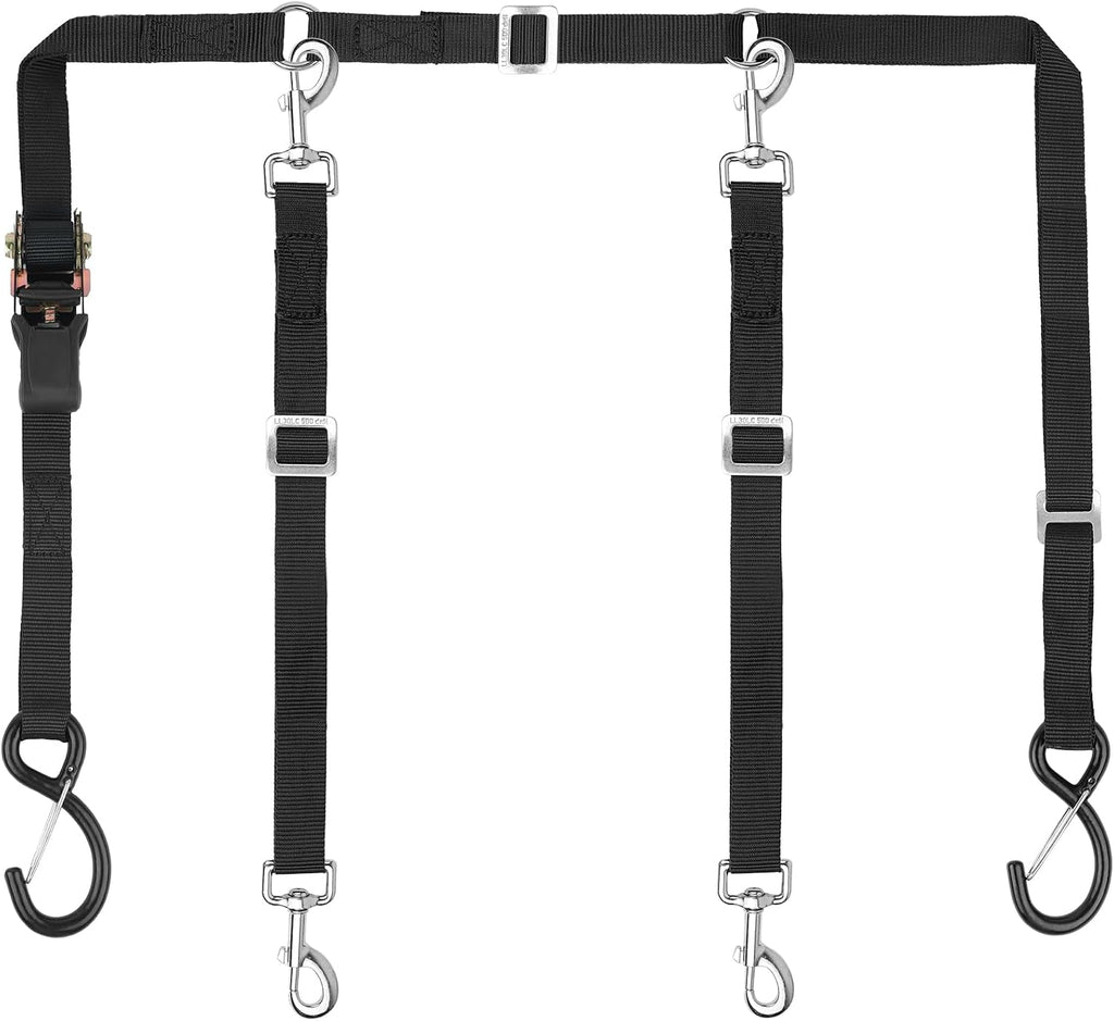 Skipwall Truck Bed Dog Tether for two dogs front view