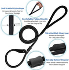 Four feet long black nylon slip lead shown in a full length layout.