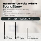 Close up view of the durable stainless steel singing straw used for voice therapy exercises.