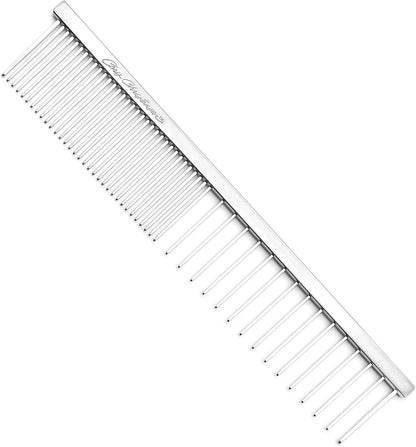 Chris Christensen 000 7.5 in. Greyhound Style Fine/Coarse Colored Butter Comb, Groom Like a Professional, Rounded Corners Prevent Friction and Breakage, Solid Brass with Steel Teeth, Chrome Finish - Image 12