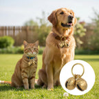 Matwsec outdoor safety dog collar bells demonstrating the enclosed clapper mechanism.