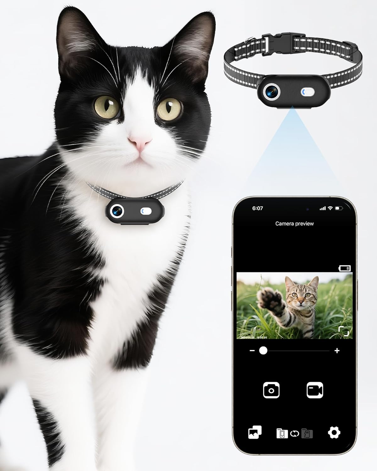 Cat & Dog Camera Collar with Phone APP, 1080P HD Video Recording Pet Camera Collar - Lightweight Pet POV Cam for Curious Cats & Adventurous Pups - Image 9
