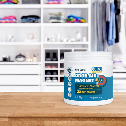 Two pack of Gonzo Natural Magic air purifying solid gel showing the fourteen ounce size.