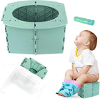 Topincn green foldable portable travel potty for toddlers front view