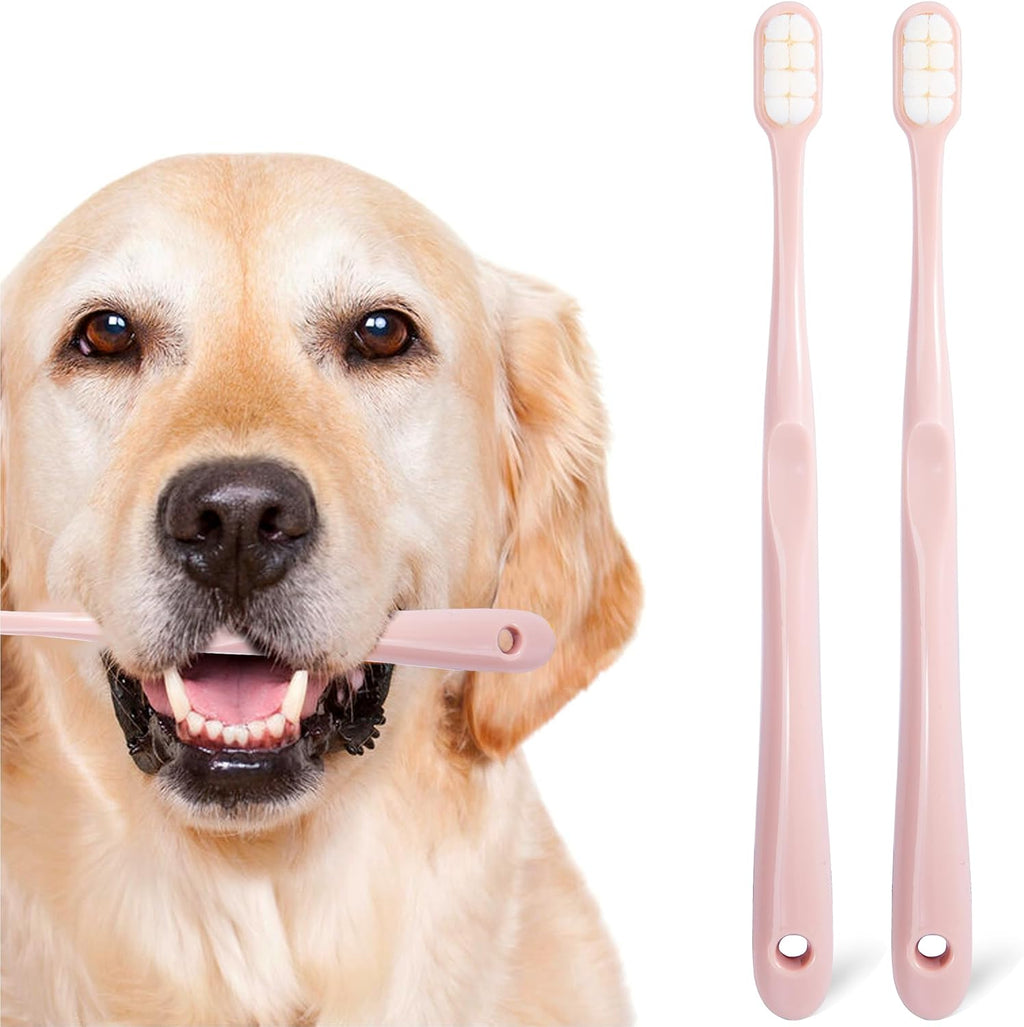 Dog Toothbrush Kit 4 Pack, Ultra Soft Dog Tooth Brush for Medium to Large Dogs & Cats, Pet Tooth Brushing Kit for Easy Dental Cleaning, Soft Bristles, 2 Green Wave Head & 2 White Flat Head - Image 12