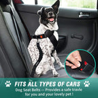 Cooyoo dog seat belt attached to harness in car interior