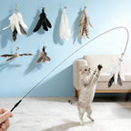 VavoPaw 4-in-1 Interactive Cat Toys for Indoor, Retractable Cat Wand Toy with Feather, Crinkle Paper Refills, Cats Enrichment Toys Teaser Wand for Bored Indoor Adult Cats and Kittens - Image 10