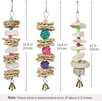Colorful rattan ball and grass hanging toys for parakeets and budgies