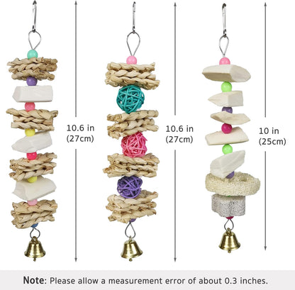 Porous mineral lava block beak trimmer bird toy feature
