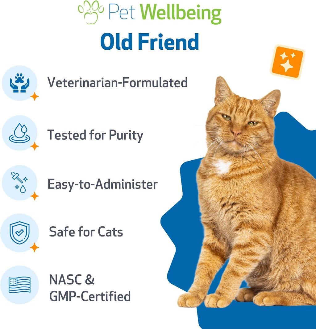 Pet Wellbeing Old Friend 2 fluid ounce bottle close up