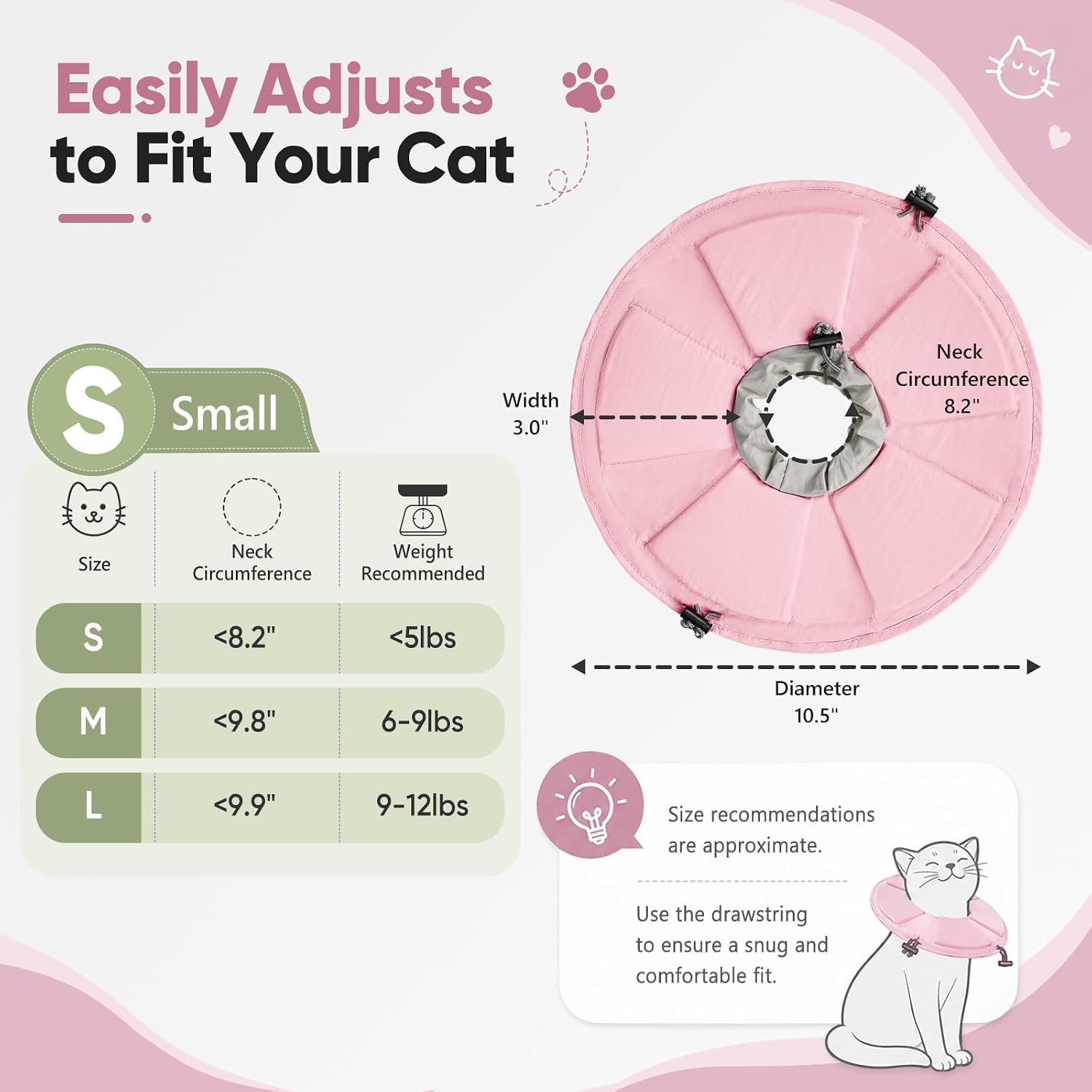 Pawfun anti licking kitten Elizabethan collar package contents