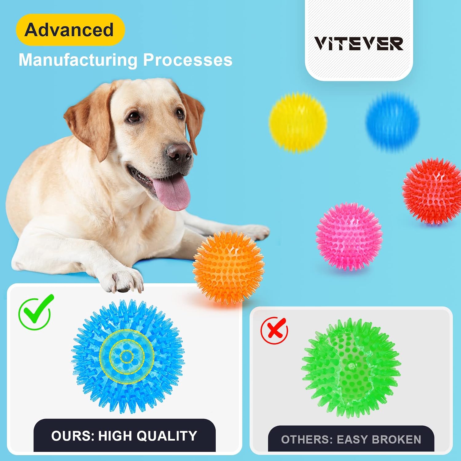 Durable rubber squeaky ball for large dogs