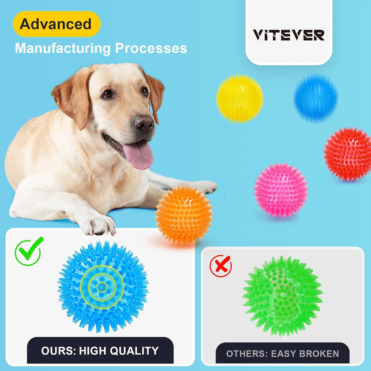 Durable rubber squeaky ball for large dogs