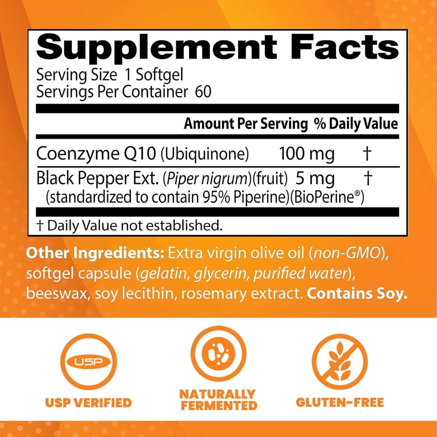 Doctor's Best High Absorption CoQ10 with BioPerine, Gluten Free Naturally Fermented, Heart Health & Energy Production, 100 mg, 60 SoFtgels - Image 2