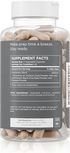 Pure For Men Stay Ready Fiber Supplement nutritional label and ingredients