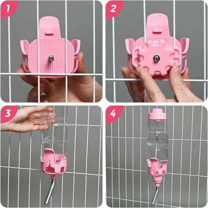 Pink Vannon leakproof dog water dispenser showing food grade safe material.