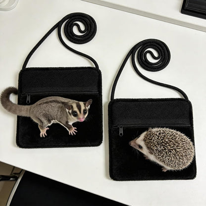 2 Pack Carry Bonding Pouch Sugar Glider Pouch Breathable Soft Hamster Carrier Small Animal Travel Sleeping Bag Cage with Strap Zipper for Squirrels Hamsters Rodents Other Small Pets - Image 6