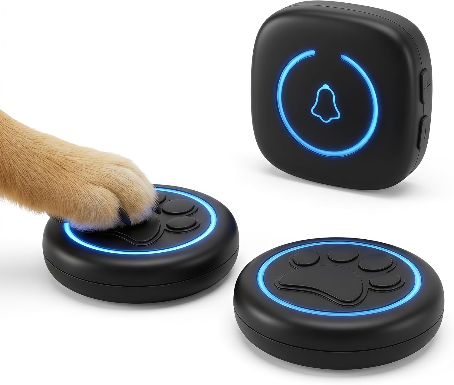 Dog Door Bell for Potty Training, Smart Wireless Doggie Doorbell to Go Outside, 1000 Feet Long Range with IP65 Waterproof Super-Light Touch Button, 60 Melodies & Adjustable Volume (2 Button) - Image 1