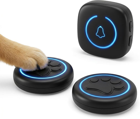 Dog Door Bell for Potty Training, Smart Wireless Doggie Doorbell to Go Outside, 1000 Feet Long Range with IP65 Waterproof Super-Light Touch Button, 60 Melodies & Adjustable Volume (2 Button) - Image 1