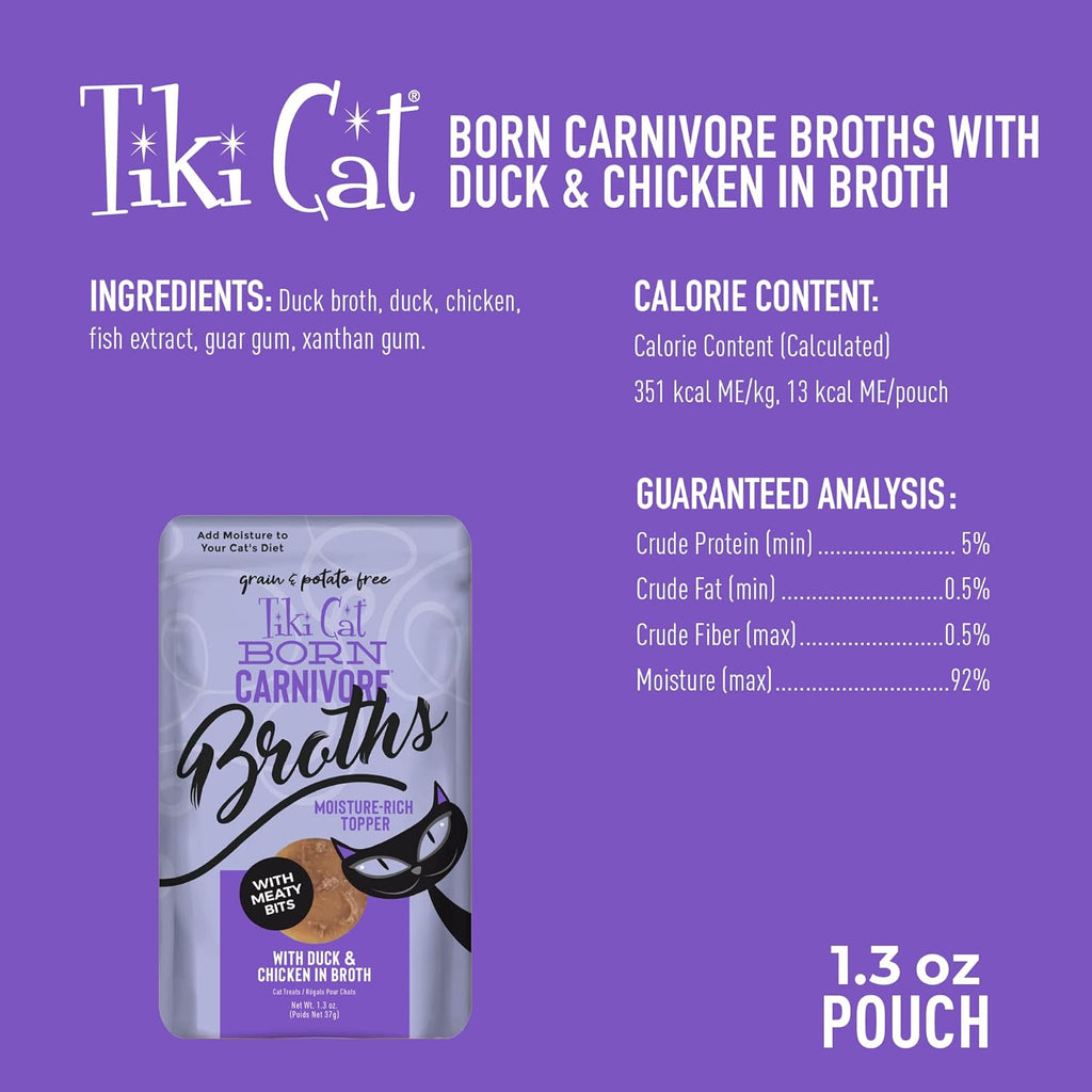 Close up of Tiki Pets duck and chicken broth texture