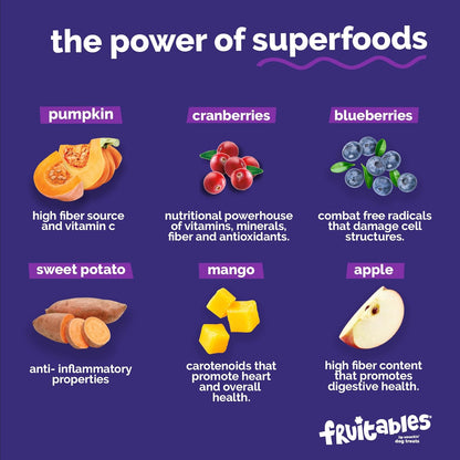 Fruitables superfood infused stomach friendly pumpkin dog rewards package