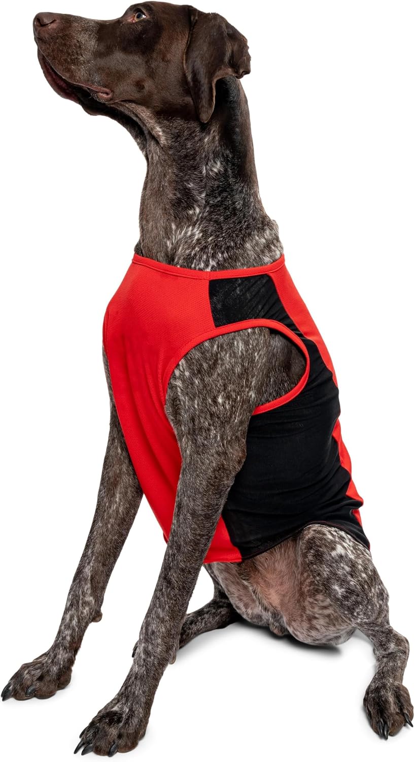 Insect Shield dog airflow tank top detail view