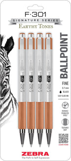 Zebra Pen F-301 Ballpoint Assorted Ink Fine Point 0.7mm Pen, Easy-Glide Ink, Stainless Steel Retractable, Non-Slip Grip, Professional Design, Ideal for Office, Journal and Planner Use, 4-Pack (27104) - Image 14