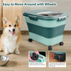 Airtext snap-locking lid mechanism on the Viretec dry food container close up view.