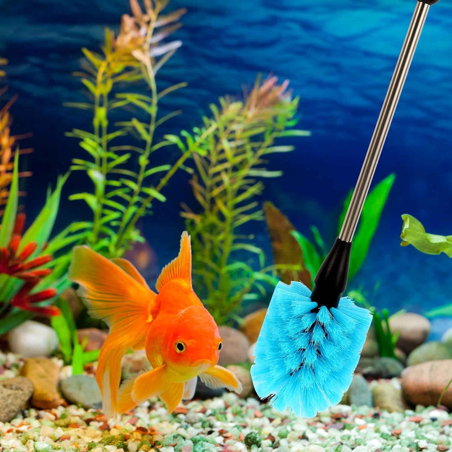 Suseg fish tank scrubber set featuring flexible stainless steel wire handles.