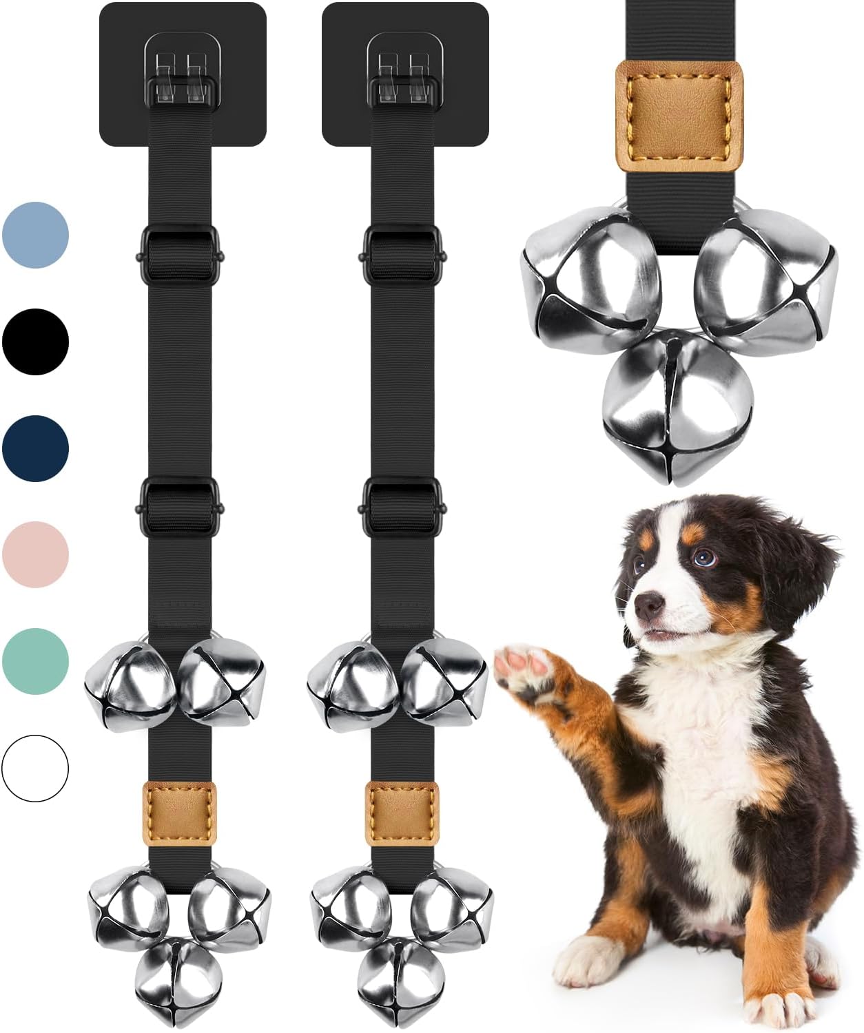 COOYOO Dog Doorbells, Adjustable Potty Training Dog Bells, Upgraded for Training Your Puppy The Easy Way, Premium Quality Housetraining Hanging Bell-5 Extra Large Loud 1.5 DoorBells - Image 13