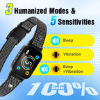 Ianciu dog bark collar showing sensitivity display
