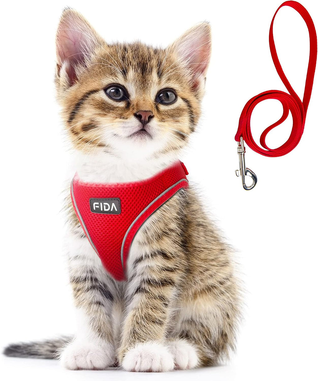 Fida Cat Harness and Leash Set for Walking Kitten and Puppy, Escape Proof Kitten Harness with Breathable Lightweight Soft Mesh, Adjustable Reflective Step-in Design. (XXXS, Pink) - Image 9