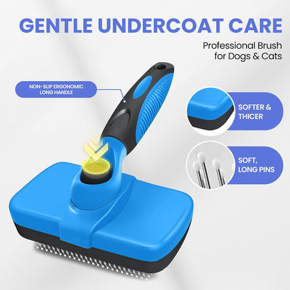 AUSRKI deshedding brush for dogs and cats removing loose undercoat hair