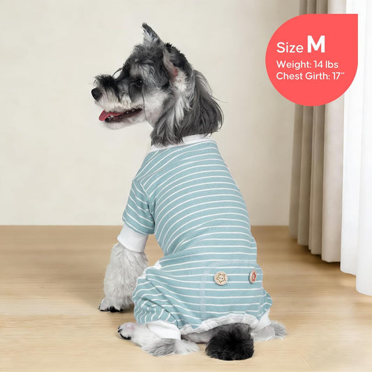 KYEESE four legs doggie jammies cotton fabric close up view
