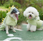 Waterproof pet poncho with reflective safety strip on the back
