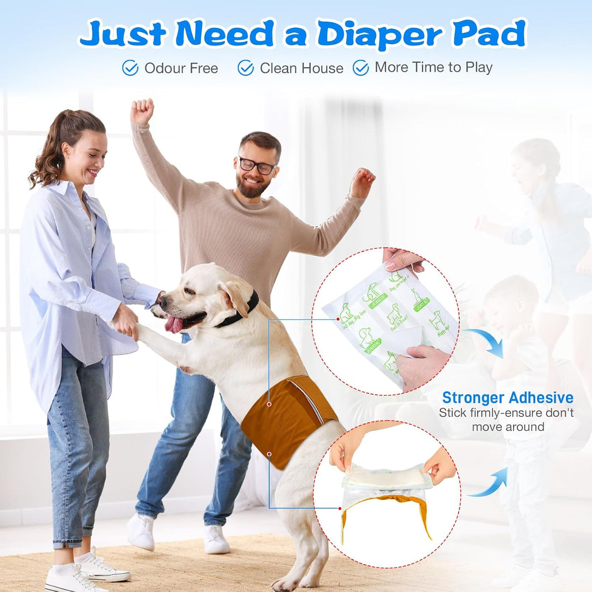Side profile showing the ultra thin and breathable profile of the puppy diaper pads.
