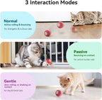 Cheerble automatic moving ball toy for indoor cats demonstrating the obstacle avoidance feature near a wall.