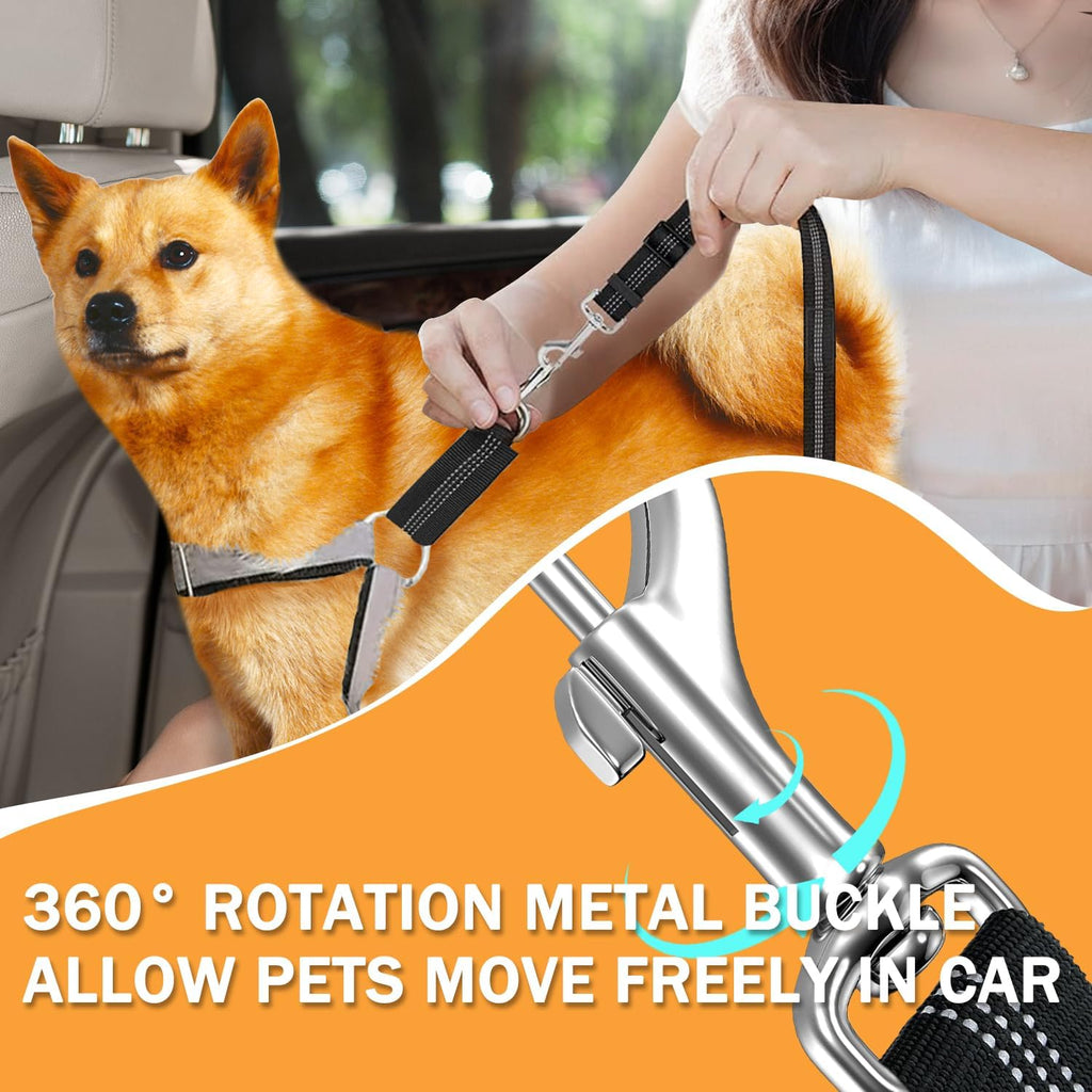 Adjustable nylon dog car restraint for safety