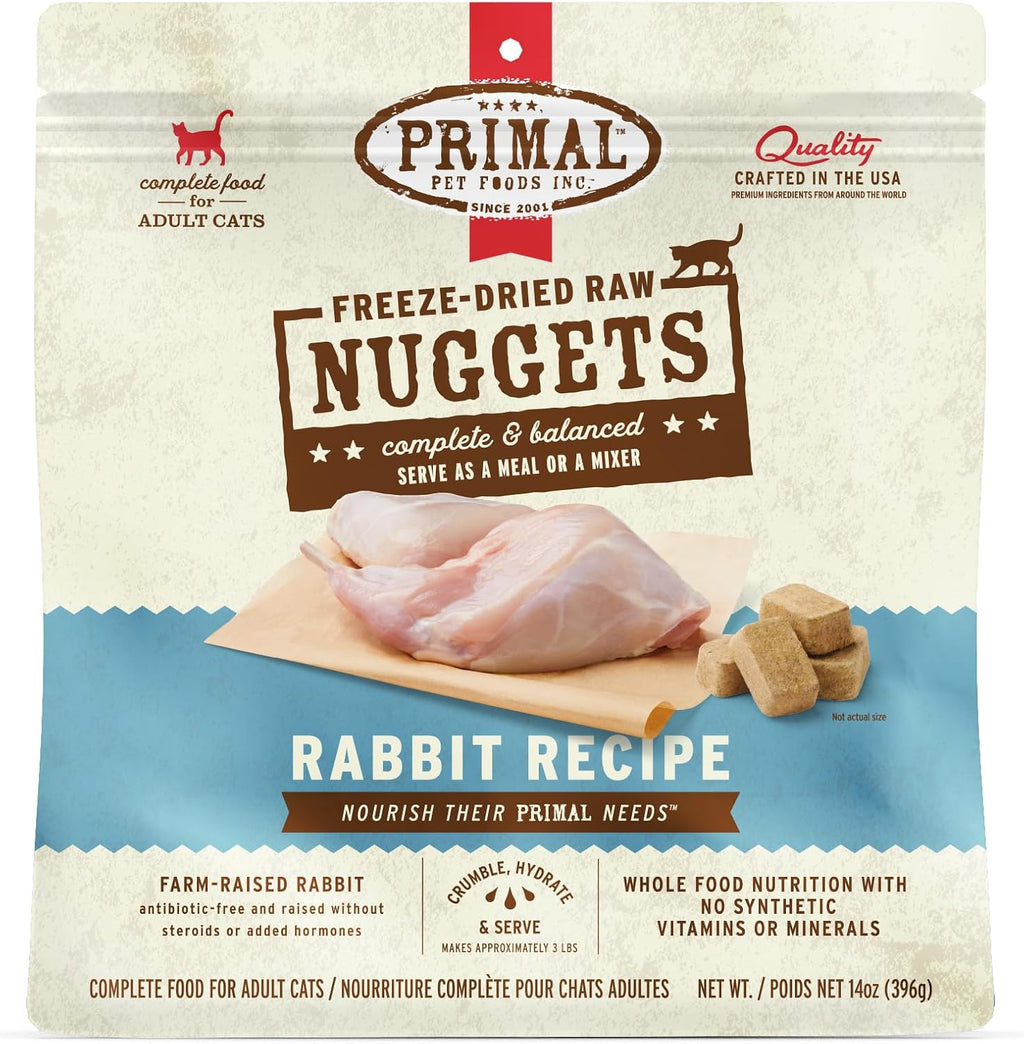 Primal Freeze Dried Raw Cat Food Nuggets Rabbit, Complete & Balanced Meal or Topper, Premium, Healthy, Grain Free, High Protein Raw Cat Food with Probiotics (5.5 oz) - Image 11